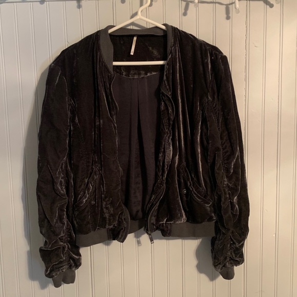 Free People velvet bomber jacket - Picture 2 of 7